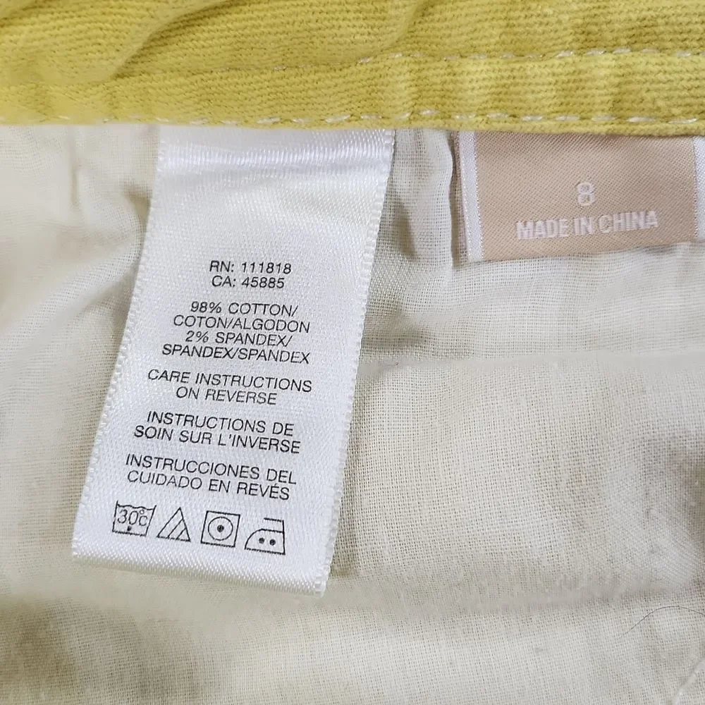 🔸️Michael Kors Yellow Studded Pocket Denim Jeans Size 8